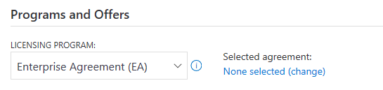 Azure pricing calculator option to change subscription offer used for pricing calculation